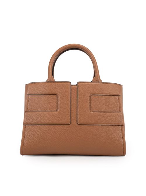 Borsa media effetto pelle con logo Brown sugar Elisabetta Franchi | BS35A56E2EC1